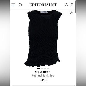 Anna Quan Black Ruched Tank Top